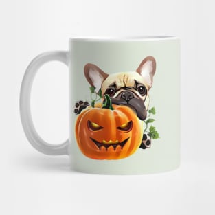 French bulldog and pumpkin, pumpkin,pumpkins,halloween,fall,spooky Mug